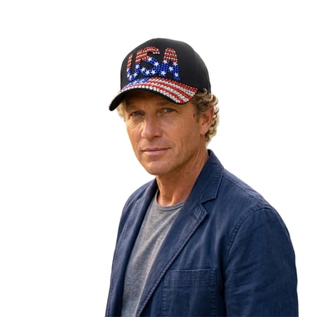 BRICH Mens Womens USA Printed Hat Flag Printed Baseball Printed Black One Size
