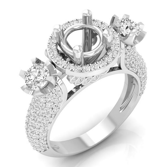 Dazzlingrock Collection 1.80 Carat (ctw) 18K Round White Diamond Bridal Semi Mount Engagement Ring, White Gold, Size 6