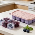 thumbnail image 6 of UJMNHYGT Ice Cube Trays Easy Release 8 Flexible Silicone Ice Cube Molds with Removable Lid, Reusable Stackable Freezer Ice Trays for BPA Free, 6 of 7
