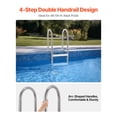 thumbnail image 2 of VEVOR Swimming Pool Ladder, 4-Step Double Handrails Stairs with Non-slip Heavy Duty Steps, Stainless Steel Load Capacity 265 lbs, for 54 In Inground Pools with Mounted Deck Board Indoor & Outdoor, 2 of 9