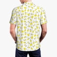 thumbnail image 3 of Balery Yellow Lemon Leaves Printed Men’s Short Sleeve Polo Shirt, Midweight Men's Shirt,Golf Polo shirts -Small, 3 of 8