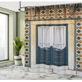 thumbnail image 5 of Ambesonne Rustic Shower Curtain, Vintage Window Rural, 69"Wx75"L, Teal Orange, 5 of 5