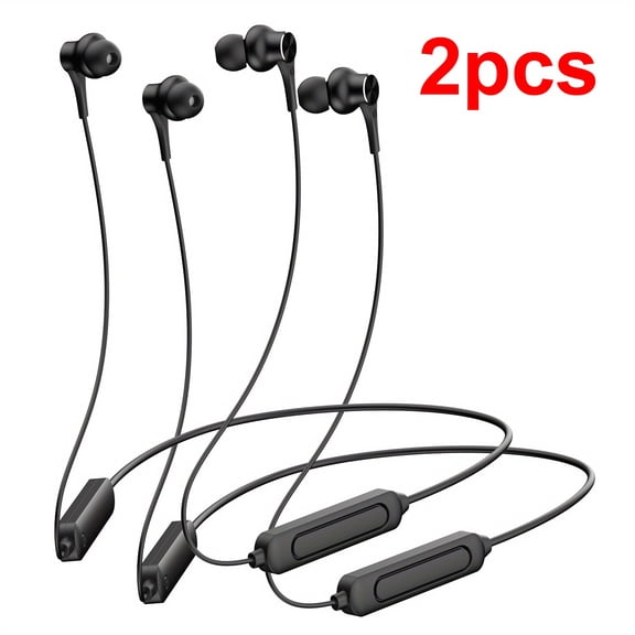 2pcs Neckband Magnetic Wireless Earbuds - Quick-Charge Sports Earphones, Push-Button Controls, Ideal for Running & Exercise
