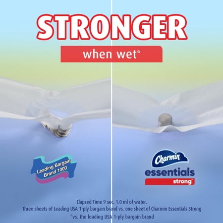 Charmin Essentials Strong Toilet Paper 12 Mega Rolls, 429 Sheets Per Roll