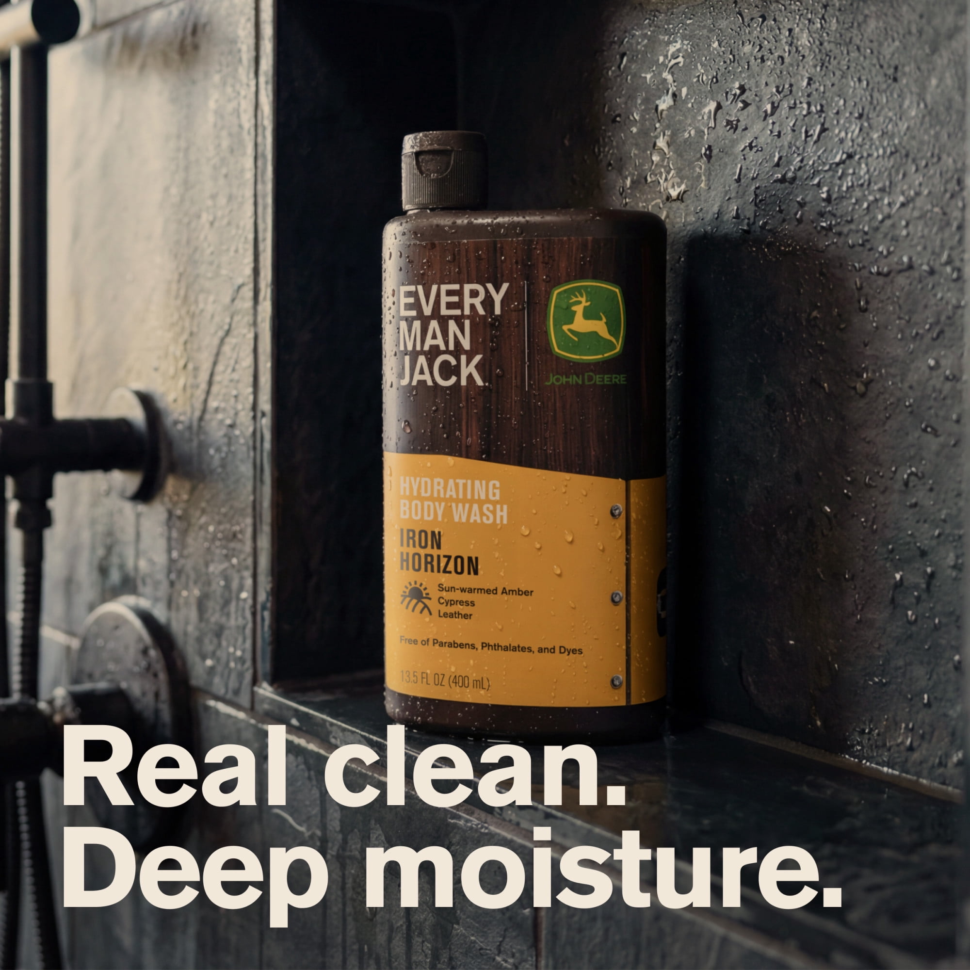 Every Man Jack Limited Edition John Deere Collection, Hydrating Men's Body Wash, Iron Horizon scent, 13.5 oz