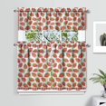 thumbnail image 2 of Kitchen Curtains 36 Inch Short - 3 Panel Set Strawberry Print, Rod Pocket Window Curtains 100% Polyester, Cute Fruit Valance for Farmhouse, Cafe, Living Room, Bedroom, Easy Wash, 2 of 6