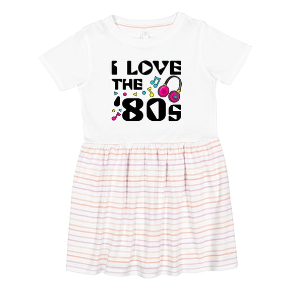 Inktastic I Love the '80s-musical Notes Girls Toddler Dress