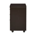 thumbnail image 3 of 27 Inch Modern 3 Drawer Mobile Storage Cabinet, Wheels, Cappuccino Brown, 3 of 5