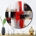 thumbnail image 1 of Designart "Cubic Abstract in Red and Gold I" Horloge Murale Surdimensionnée, 1 of 6