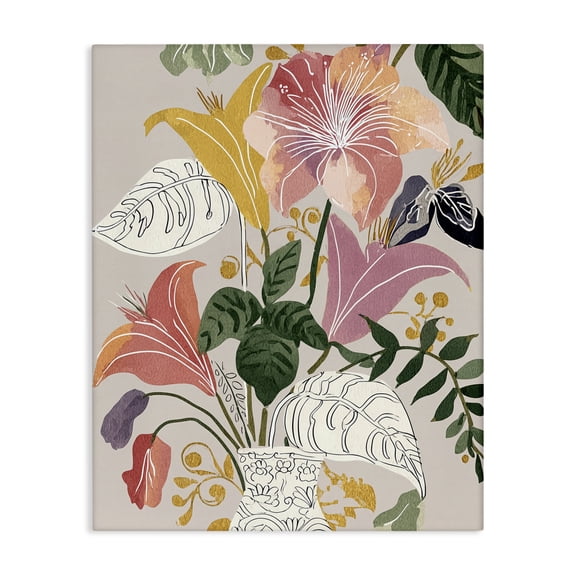 Playful Flower Bouquet Canvas Wall Art, design by Annabelle Hall