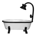 thumbnail image 2 of Foreside Home & Garden White Black Rim Enamel Antique Bathtub Soap Dish, 2 of 8