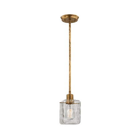 - Pendants 1 Light With Antique Gold Leaf Finish Clear Glass Medium Base 5 inch 60 Watts - World of Lamp