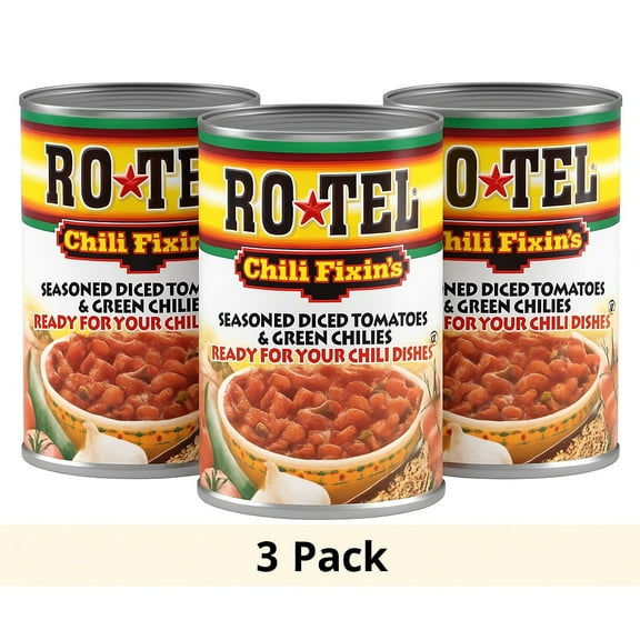 ROTEL Chili Fixin's Diced Tomatoes & Green Chilies, 10 oz (3 Pack)