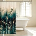 thumbnail image 3 of Erosebridal Boho Dragonfly Shower Curtain 72Wx78L,Dreamy Floral Bath Curtain,Teal Green, 3 of 5