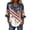 Dark blue, variant on Women's 4th of July Top V Neck 3/4 Sleeve Button Down Blouse American Flag Flower Print Retro Patriotic Shirt Casual Loose Fit Summer Floral Tunic Memorial Day Outfit, Red, M