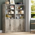 thumbnail image 7 of FANRAL 70.1" Tall Bookshelf with Enclosed Cabinet, 5-Tier Freestanding Storage Organizer with Adjustable Shelves and Metal Hardware, Modern Display for Home Office Living Room,Gray Bookcase, 7 of 7