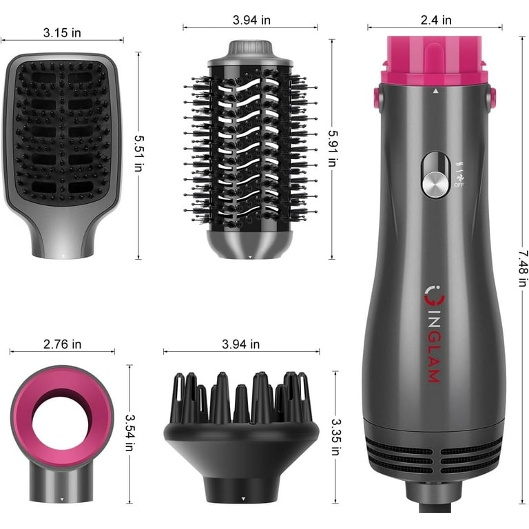 NEXPURE Hair Dryer Brush,Upgraded 4 in 1 Hair Dryer Brush Blow Dryer Brush in One with Negative Ion Anti-Frizz Ceramic Titanium Barrel Hot Air Brush