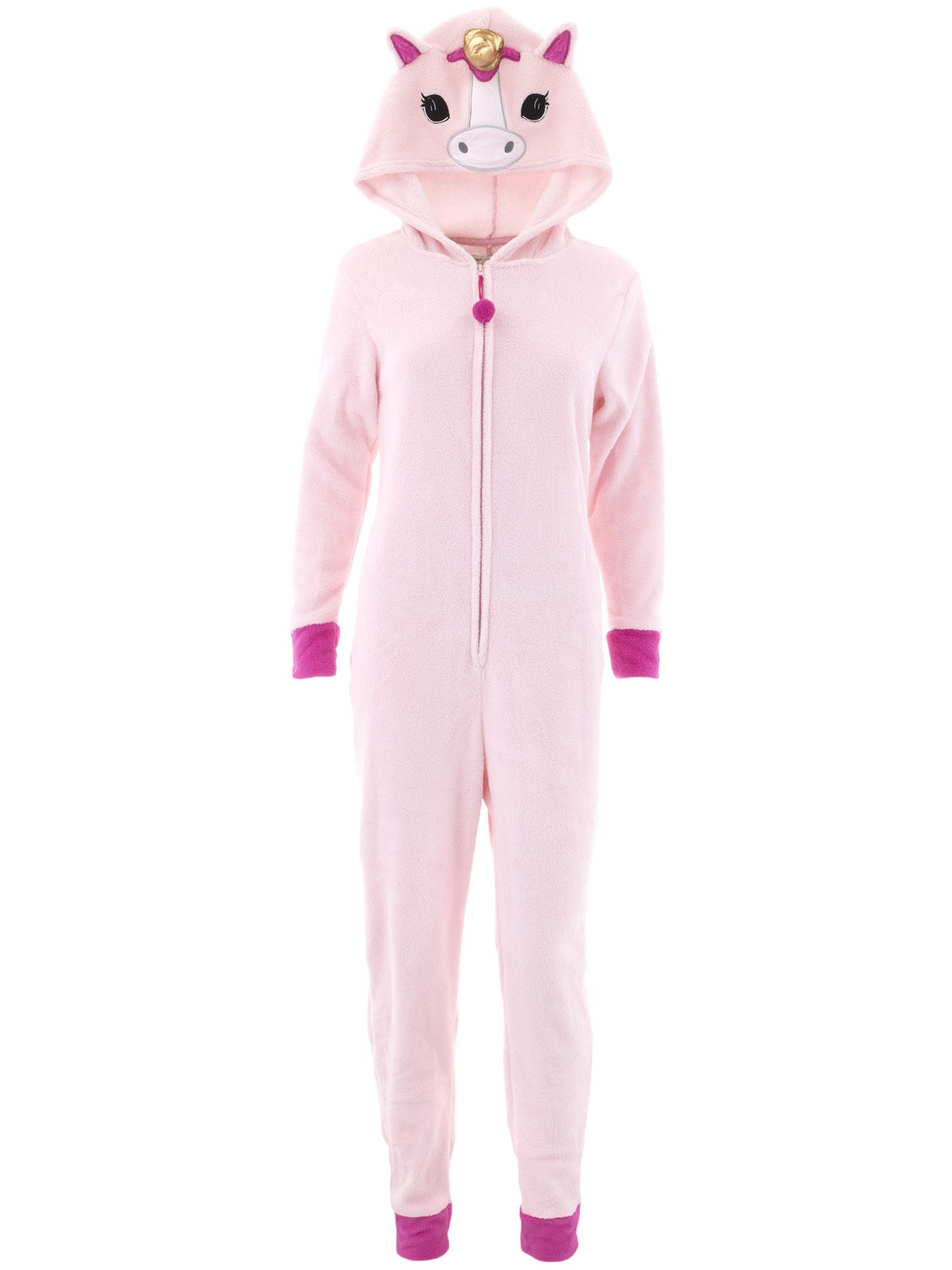 Pj Couture Women S Unicorn Hooded One Piece Pink Pajamas Walmart Com Walmart Com