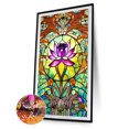 thumbnail image 2 of Pintura de diamante 5D DIY Full Round Drill Vidrieras Lotus Home Decor (ZQ208) Hugtrwg Para estrenar, 2 of 9