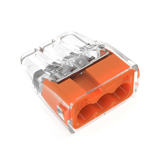 IDEAL Electrical 30-1033P Conectores de 3 puertos a presión seguros de color naranja (paquete de 100)