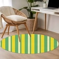 thumbnail image 5 of Area Rug 36in, Yellow Green Color Stripes Floor Carpet Living Room Rug, Summer Minimalist Art Non-Slip Welcome Mat Indoor Rugs for Bedroom Dining Room, 5 of 9