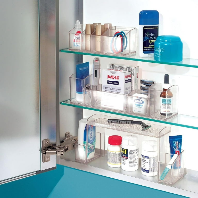 Mdesign Plastic Bathroom Medicine Organizer, 4 Level Shelf, 2 Pack