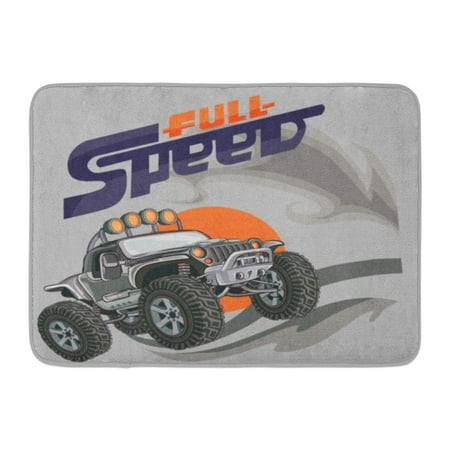 Mud Room Rugs GODPOK Pickup Graphic The Car Rides on Road Mud Racing Rug Doormat Bath Mat 23.6x15.7 inch ()