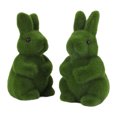 thumbnail image 3 of 2pcs Flocking Statue Artificial Moss Rabbit Figurine para Primavera, 3 of 9