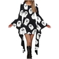 thumbnail image 2 of Nmnitkp Cocktail Dresses for Women New Style Dress Fashion Printed Long Sleeve Round Neck Pullover Patchwork Dress Black,L, 2 of 5