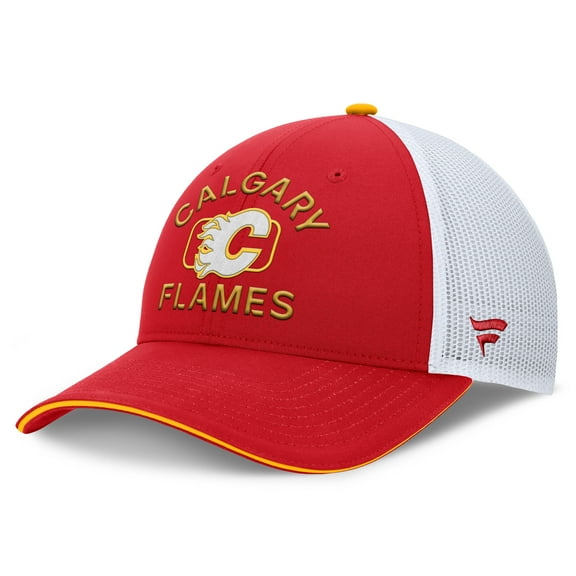 Men's Fanatics Red/White Calgary Flames Authentic Pro Rink Trucker Hat