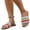 White, variant on Women's Sandals Fashion Woven Strap Slide Color Block Rainbow Print Comfortable Flat Non Slip Casual Summer Daily Beach Sandals Multicolor 7.5 Wide