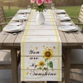 thumbnail image 4 of Sunflower Table Runner - 72 Inch Long Vintage Botanical Cotton and Linen Blended Dress Scarves Farmhouse Table Runner for Kitchen Dining, Coffee Table, 13" x 72", 4 of 8
