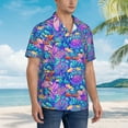thumbnail image 5 of Haiem Colorful Mushrooms Printed Hawaiian Shirt for Men - Men’s Casual Beach Summer Shirts - Stretch Fabric with Modern Fit-3X-Large, 5 of 9