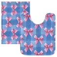 thumbnail image 2 of RMDQTR 16" × 24" Rectangle Shape Bathroom Rugs Plush Toilet Base Mat Soft Rugs Non Slip Absorbent Cute Pink Bows, 2 of 9