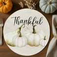 thumbnail image 2 of Fall Round Placemats Set of 4 White Pumpkins Place Mats Thanksgiving Woven Placemat Thankful Linen Circle Braided Table Mat for Kitchen Dining Table Autumn Party Home Decor 15 Inch, 2 of 9
