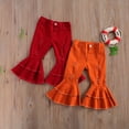 thumbnail image 2 of EIMELI Jeans Déchirés Taille Haute pour Bébé Fille, Pantalons Évasés Longs Rouges 2-3 Ans, 2 of 9