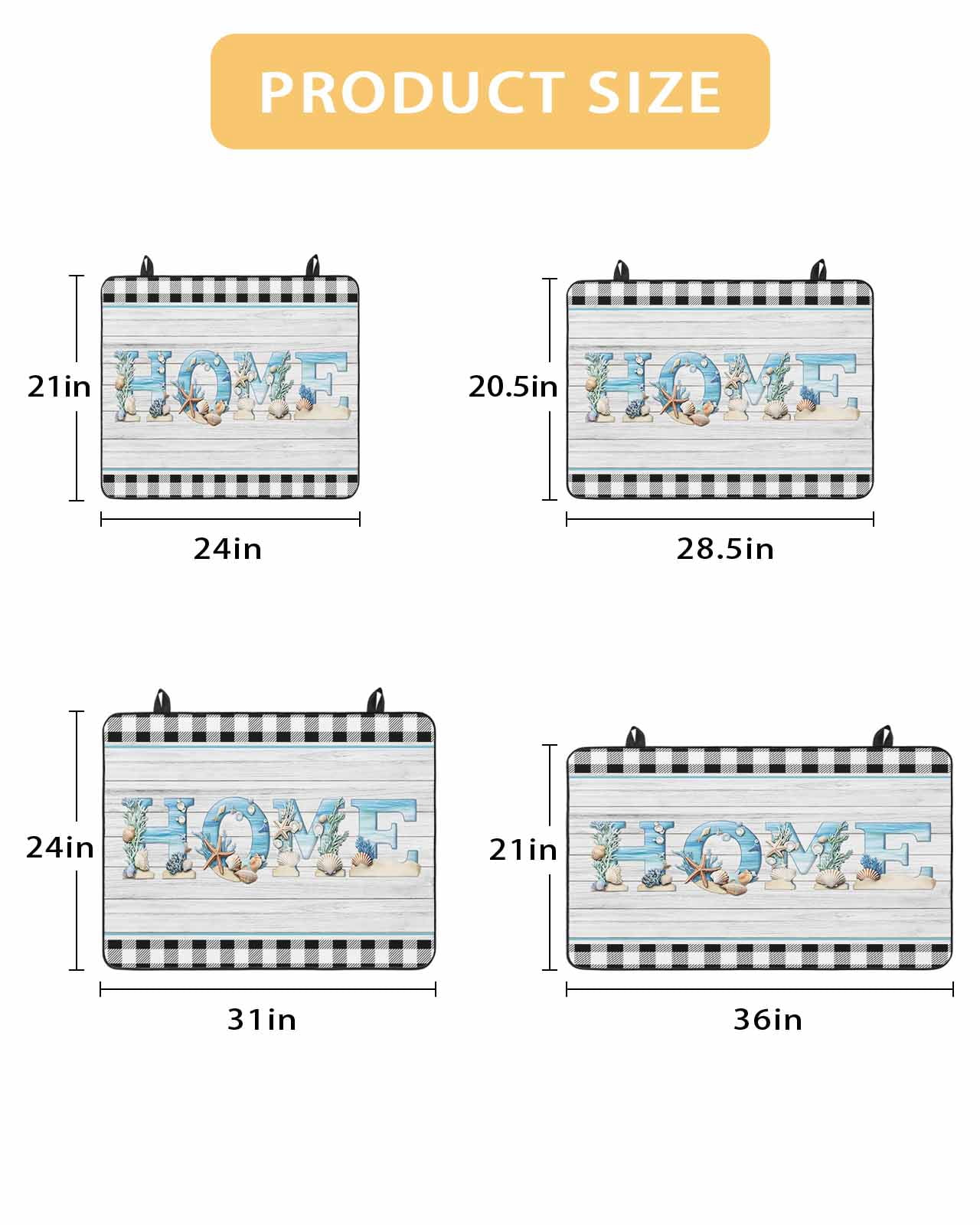 nqOlkjepod Large Induction Cooktop Protector Mat 24"x21", Coastal Beach Stove Top Covers for Electric Stove, Summer Wood Grain Black White Plaid Stove Burner Cover Mats, Glass Top Stove Cover