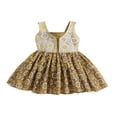 thumbnail image 1 of Robe de Jeune Fille Sans Manches Imprimé Floral Patchwork Plissé une Ligne Robe, 1 of 9