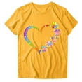 thumbnail image 5 of Zunfeo Womens Summer Tops Casual Juniors Short Sleeve Tops Trendy V Neck Printed Tee Shirts Yellow 3XL, 5 of 5