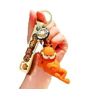 Garfield Cartoon Character Rubber 3D Charm Keychain Keyring