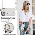 thumbnail image 5 of for iPhone 13 Mini Case Wallet with Strap for Women,Crossbody Lanyard and Wristlet Strap,Zipper Pocket,Credit Card Holder,Ring Stand,RFID Blocking Phone Wallet Cases(5.4 inch,White), 5 of 18
