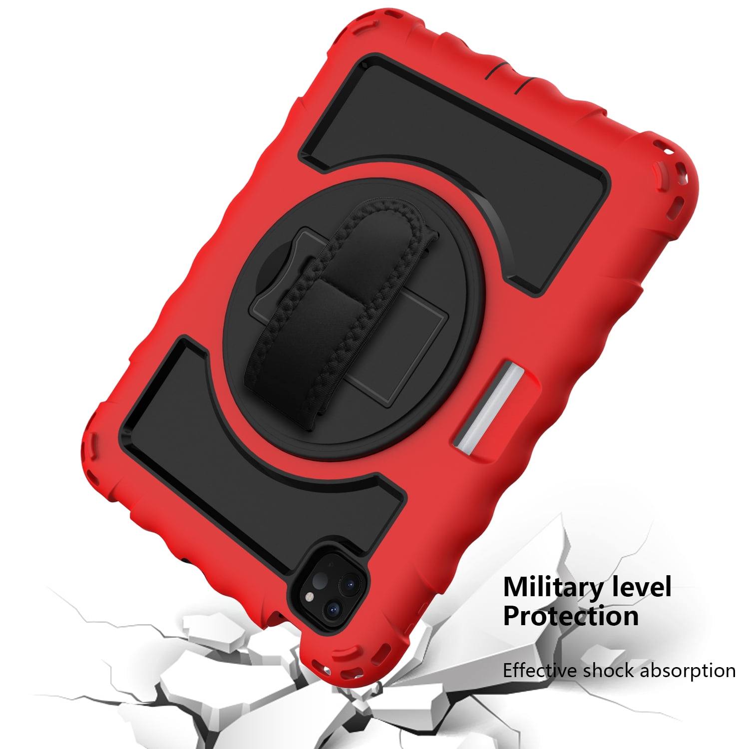 Allytech iPad Air 5 4 10.9 Case 2022/2020, Heavy Duty Shockproof Kids Case with Pencil Holder Hand Strap Kickstand Shoulder Strap for Apple iPad Air 5th 4th Generation 10.9 Inch -Red