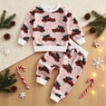 thumbnail image 4 of Enyan Toddler Baby Girl Christmas Outfits Newborn Xmas Clothes Long Sleeve Sweatshirt Pants 2-Piece Set for Fall Winter, 4 of 7