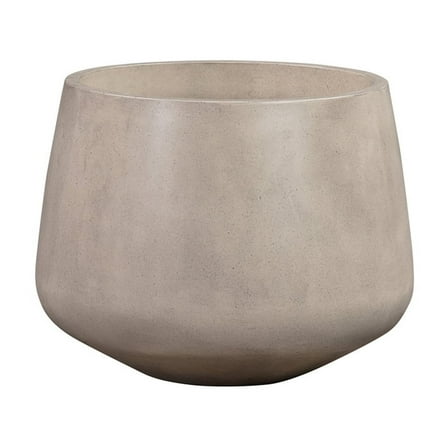 Round White Concrete Planter - 8"H Modern Lightweight Planter for Indoor Outdoor Decor