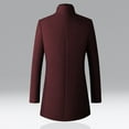 thumbnail image 2 of SWSMCLT Men's Single Breasted Winter Overcoat Wool Blend Trench Coat Long Thigh Length Snow Coats Burgundy 42, 2 of 2
