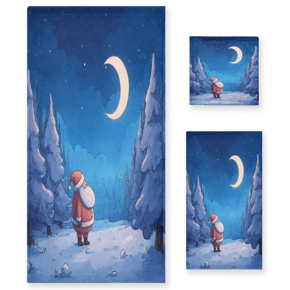 Three-Piece Towel Set Face Towel Towel Set Hand Towel Bath Towel Cotton Bath Towels Bath Towel Sets Hand Bath Towels Christmas Sky