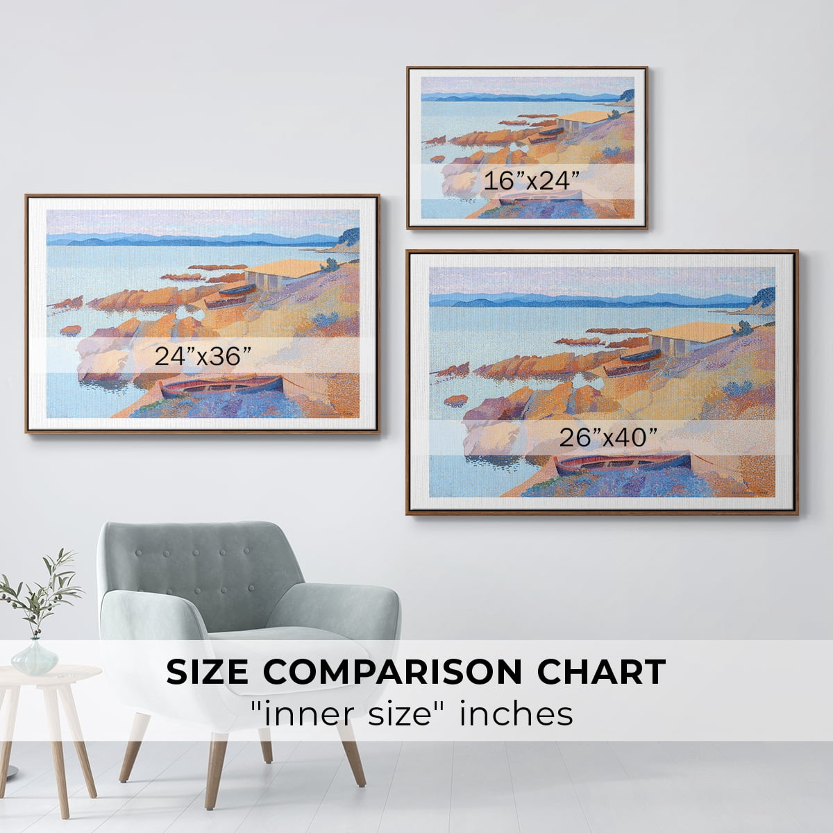 Vintage Landscape-CXXIX By Wexford Home Framed in Walnut Wood Gallery Wrapped Canvas 27 in. x 41 in.