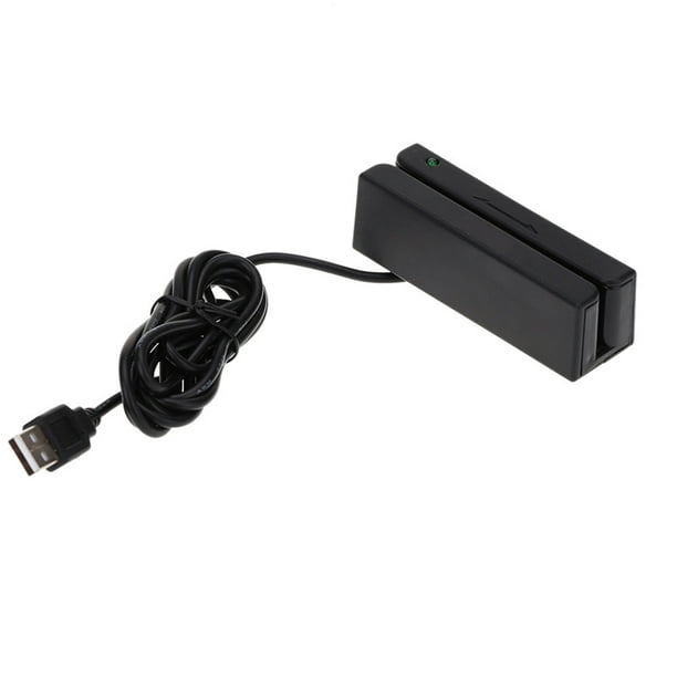 axGear Lecteur de carte à bande magnétique USB 3 pistes Encodeur de carte  de crédit à bande magnétique 