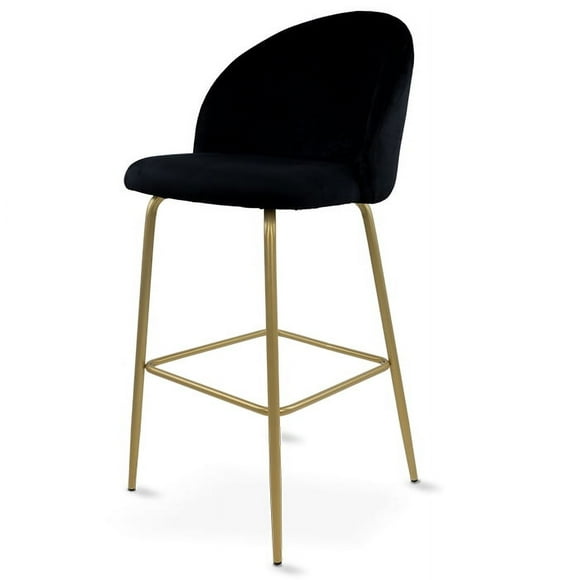Silla Alta Zurich Mirel Banco Desayunador Tapizado con Asiento Suave Negro