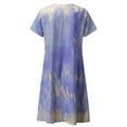 thumbnail image 5 of SZXZYGS Robes Midi pour Femmes Manches Longues Ligne A Mode Féminine Dégradé Imprimé Rose Col en V Manches Courtes Robe Ample Robe de Vacances 2024, 5 of 5